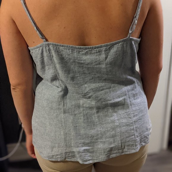 Dynamite Slate Blue Button Up Camisole - Picture 3 of 5